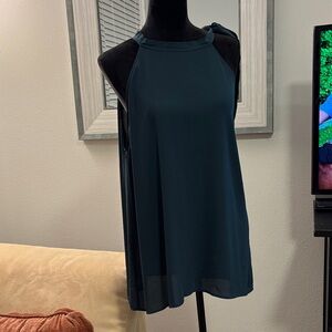 LOFT Dark Teal Sleeveless Blouse